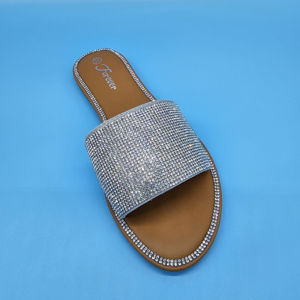 Forever Link Silver Rhinestone Sandals